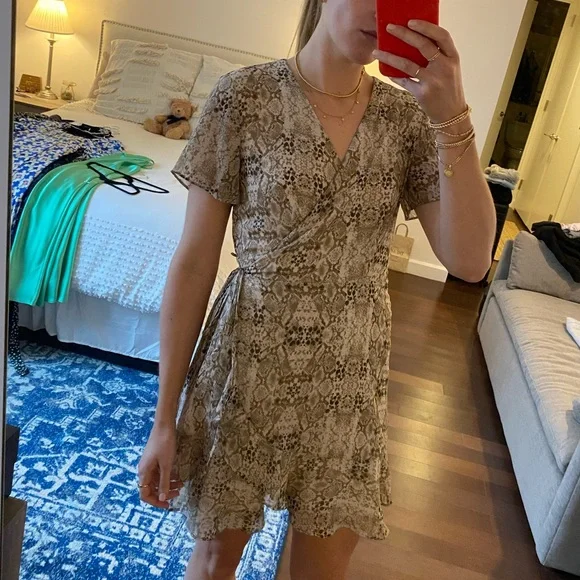 All in Favor Dresses Snakeskin Short Wrap Dress Poshmark